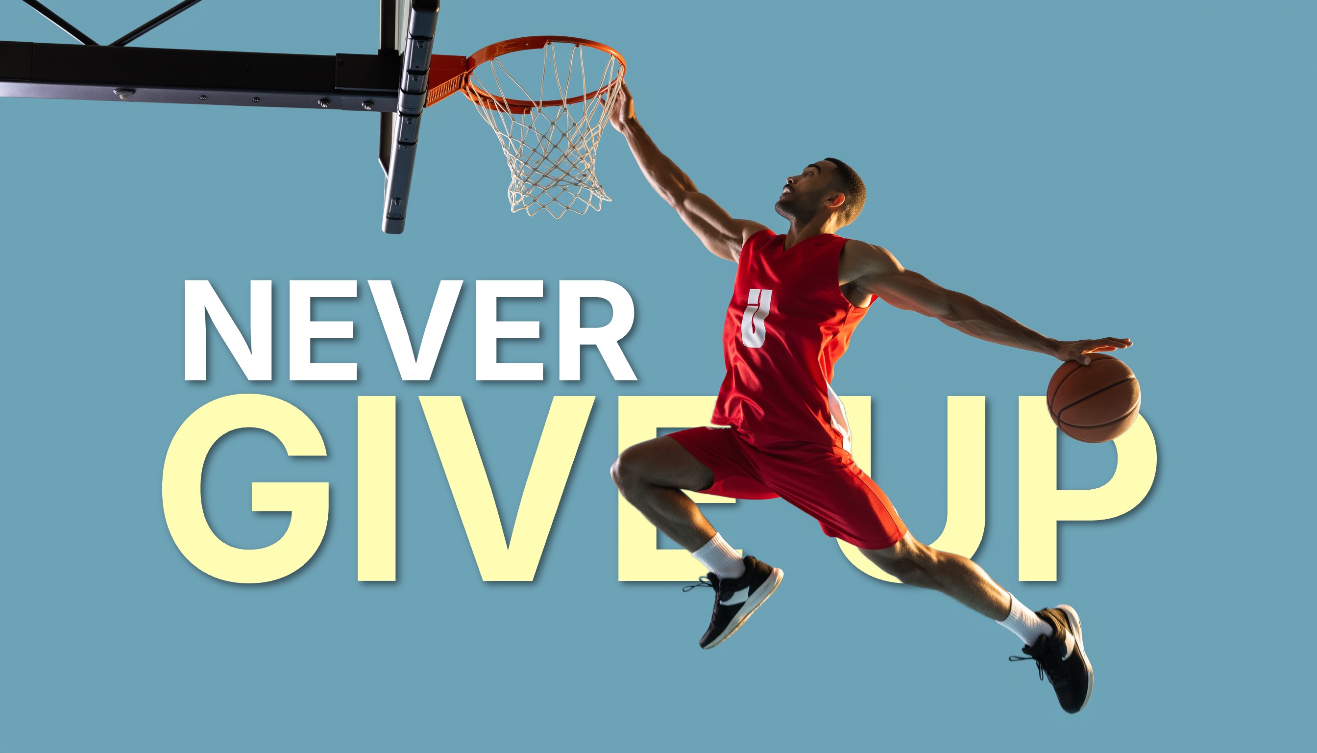 Sports photo with removed background and text behind athlete - professional social media content